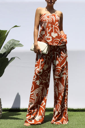 DD8404, PRINTED TUBE TOP AND PANTS SET