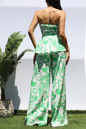 DD8404, PRINTED TUBE TOP AND PANTS SET
