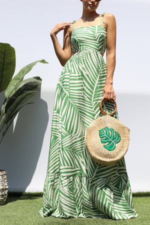 DD8425, LEAF CUT OUT MAXI DRESSES