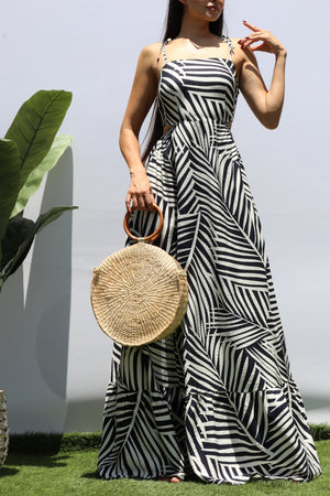 DD8425, LEAF CUT OUT MAXI DRESSES