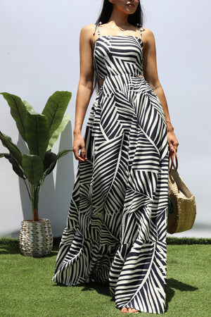 DD8425, LEAF CUT OUT MAXI DRESSES