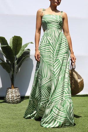 DD8425, LEAF CUT OUT MAXI DRESSES