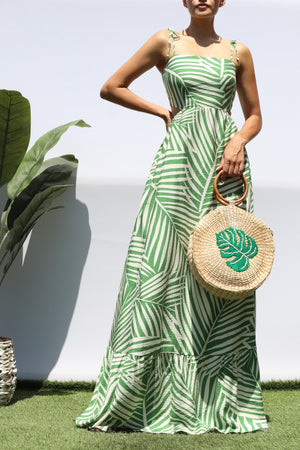DD8425, LEAF CUT OUT MAXI DRESSES