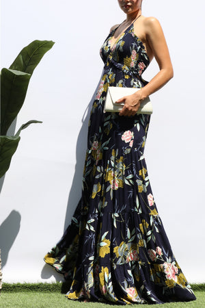 DD8461, FLORAL SMOCKED TOP MAXI DRESS