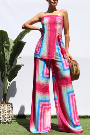 DD8321, PRINTED TOP AND PANTS SET