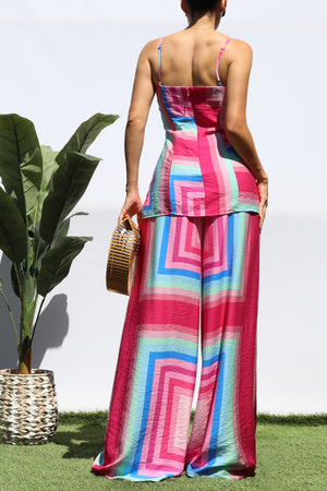 DD8321, PRINTED TOP AND PANTS SET