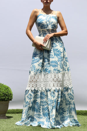 DD8370, LEAF LACE MAXI DRESS