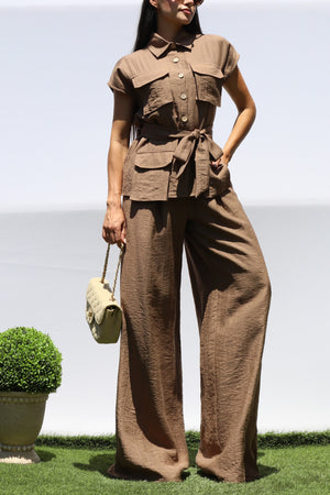 DD8202, POCKET TOP AND PANTS SET
