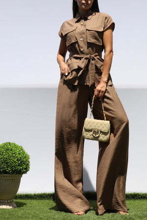 DD8202, POCKET TOP AND PANTS SET