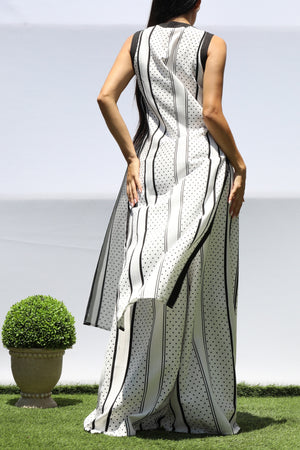 DD8395, POLKA DOT LONG VEST AND PANTS SET