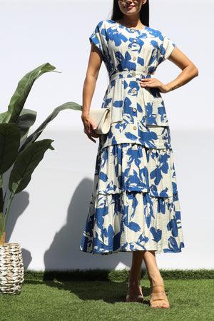 DD8403, POCKET BUTTON DOWN MIDI DRESS