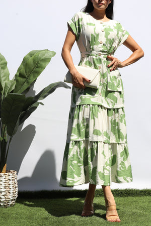 DD8403, POCKET BUTTON DOWN MIDI DRESS