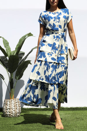 DD8403, POCKET BUTTON DOWN MIDI DRESS
