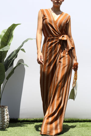 DD8415, LOOSE FIT WRAP FLARE-LEG JUMPSUIT