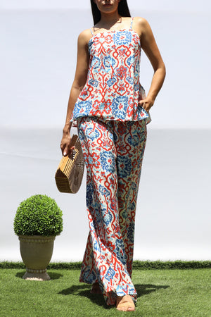 DD8436, PRINTED LOOSE FIT TOP AND PANTS SET