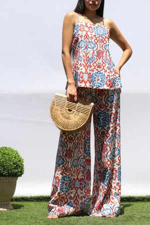 DD8436, PRINTED LOOSE FIT TOP AND PANTS SET