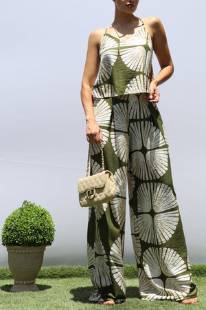 DD8424, PRINTED TANK LOOSE TOP AND PANTS SET