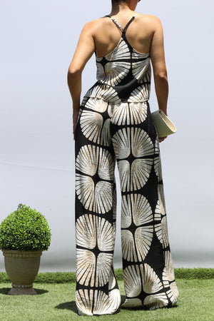 DD8424, PRINTED TANK LOOSE TOP AND PANTS SET