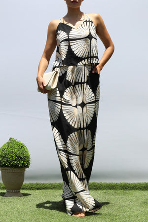 DD8424, PRINTED TANK LOOSE TOP AND PANTS SET