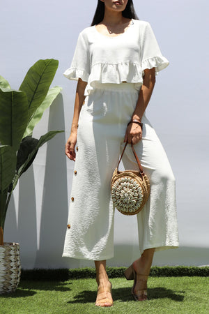 DD6216, BUTTON DOWN PANTS AND TOP SET