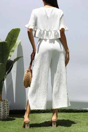 DD6216, BUTTON DOWN PANTS AND TOP SET