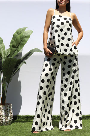 DD8465, POLKA DOT LOOSE FIT TOP AND PANTS SET