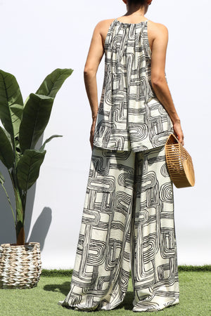 DD8467, PRINTED LOOSE FIT TOP AND PANTS SET