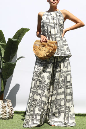 DD8467, PRINTED LOOSE FIT TOP AND PANTS SET