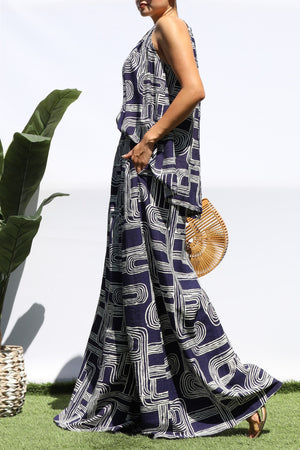 DD8467, PRINTED LOOSE FIT TOP AND PANTS SET