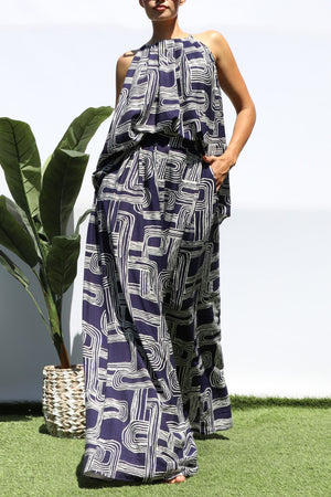 DD8467, PRINTED LOOSE FIT TOP AND PANTS SET