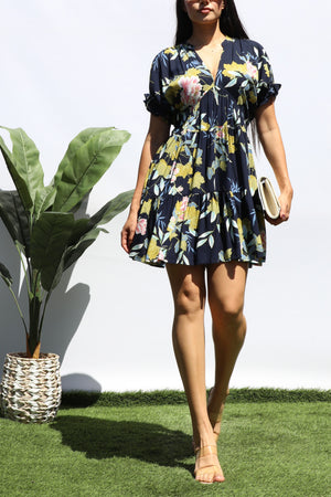 DD8464, PRINTED LOOSE FIT MINI DRESS