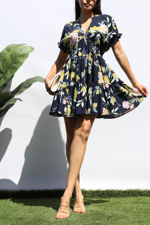 DD8464, PRINTED LOOSE FIT MINI DRESS
