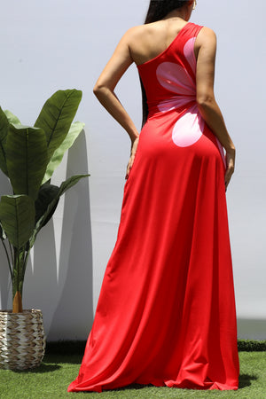 DD8473, PRINTED KNIT MAXI DRESS