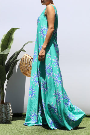 DD8469, PRINTED LOOSE FIT V NECK JUMPSUIT
