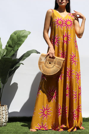 DD8469, PRINTED LOOSE FIT V NECK JUMPSUIT