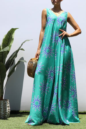 DD8469, PRINTED LOOSE FIT V NECK JUMPSUIT