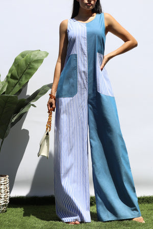 DD8468, LOOSE FIT DENIM JUMPSUIT