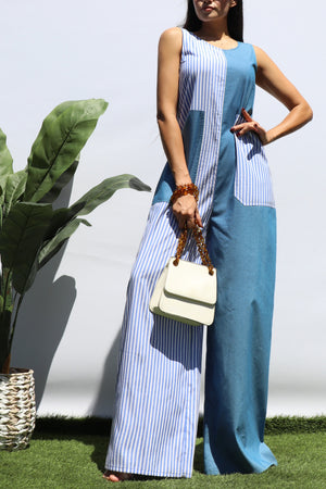 DD8468, LOOSE FIT DENIM JUMPSUIT