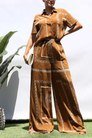 DD8390, PRINTED LOOSE FIT SHIRT AND PANTS SET