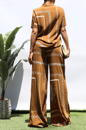 DD8390, PRINTED LOOSE FIT SHIRT AND PANTS SET