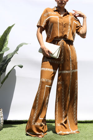 DD8390, PRINTED LOOSE FIT SHIRT AND PANTS SET