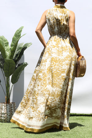 DD8471, PRINTED BUTTON DOWN SHIRT MAXI DRESS