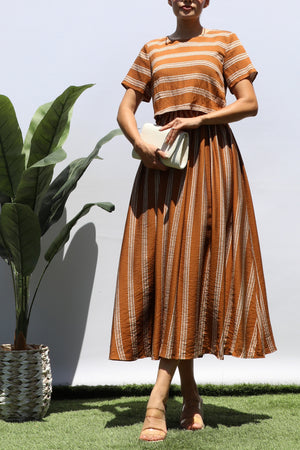 DD8399, STRIPED MIDI DRESS
