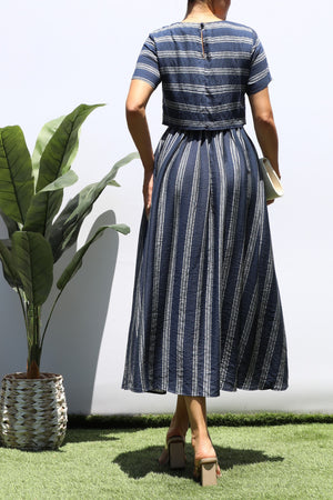DD8399, STRIPED MIDI DRESS