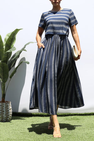 DD8399, STRIPED MIDI DRESS
