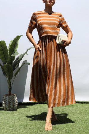 DD8399, STRIPED MIDI DRESS