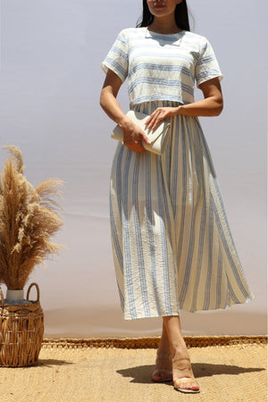 DD8399, STRIPED MIDI DRESS
