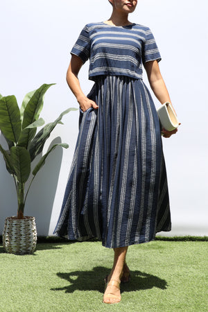 DD8399, STRIPED MIDI DRESS
