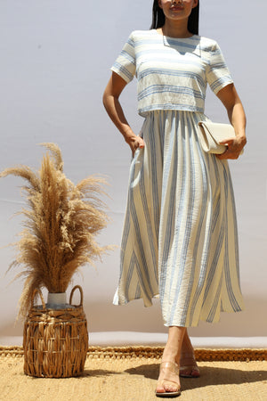 DD8399, STRIPED MIDI DRESS