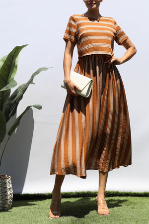 DD8399, STRIPED MIDI DRESS